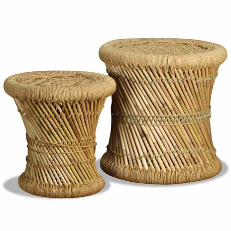 Vidaxl krukken 2 st bamboe en jute