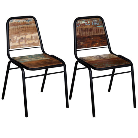 Vidaxl eetkamerstoelen 2 st massief gerecycled hout