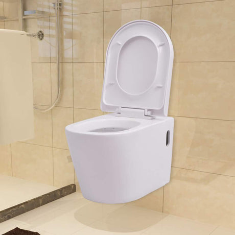 Vidaxl hängende Toilettenkeramik weiß