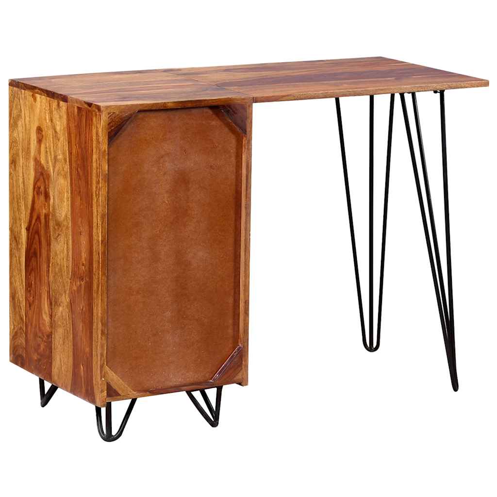 Vidaxl schrijftafel met 1 lade en 1 kastje massief acaciahout