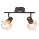 Vidaxl Deckenlampe mit 2 Scheinwerfern E14 Schwarz und Kupfer