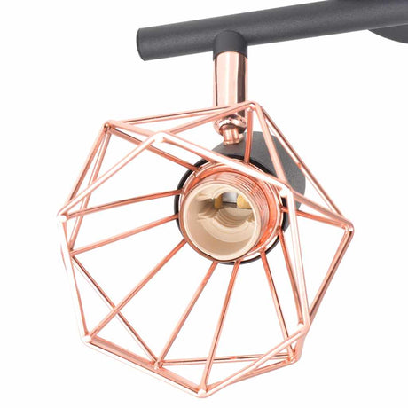 Vidaxl Deckenlampe mit 2 Scheinwerfern E14 Schwarz und Kupfer