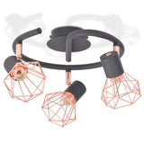 Vidaxl ceiling lamp with 3 spotlights E14 black and copper -colored