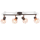 Vidaxl Deckenlampe mit 4 Scheinwerfern E14 Schwarz und Kupfer