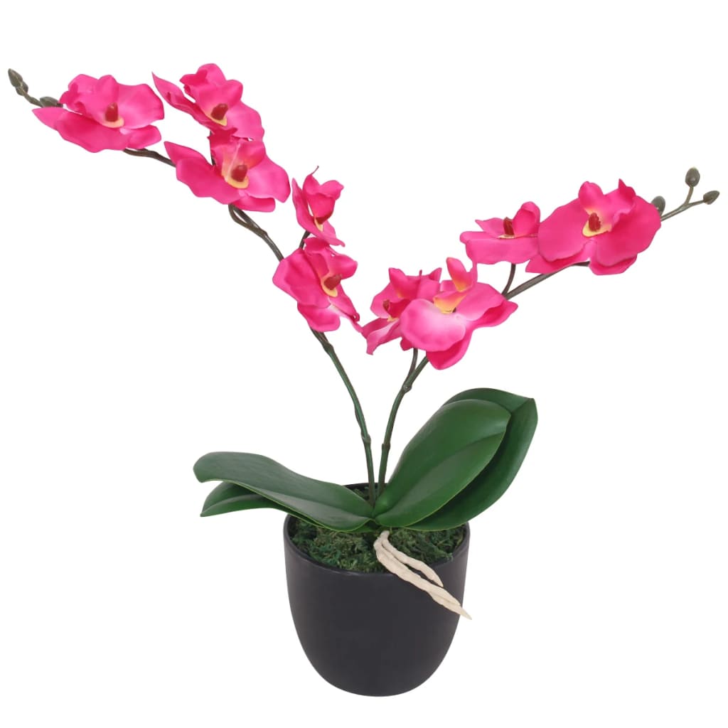 Vidaxl Orchidée de la plante artificielle avec pot 30 cm rouge