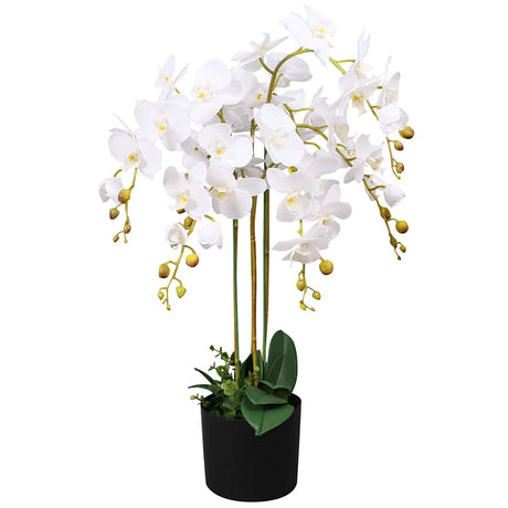 Vidaxl Künstliche Pflanze mit Topforchidee 75 cm weiß