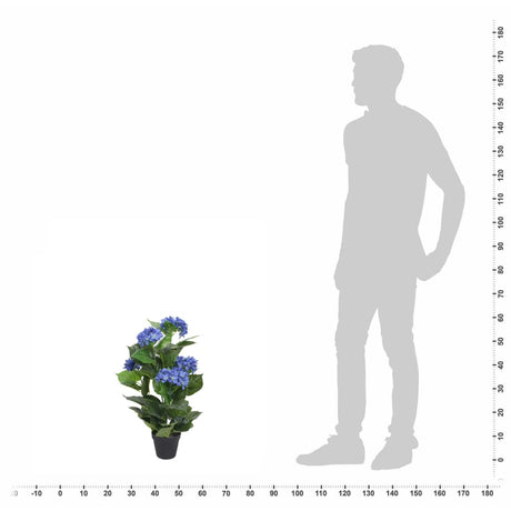 Vidaxl Art Hortensia Pflanze mit Topf 60 cm blau