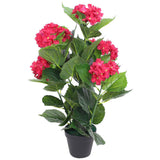 Vidaxl Art Hortensia Pflanze mit Topf 60 cm rot