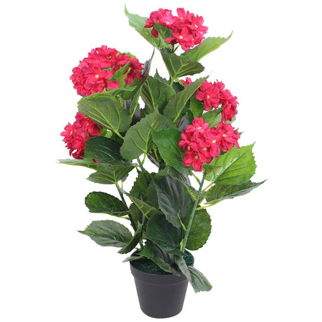 Vidaxl Art Hortensia Pflanze mit Topf 60 cm rot