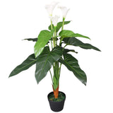 Vidaxl Art Calla Lelie Plant with garnek 85 cm biały