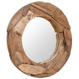 Vidaxl Decorative mirror around 80 cm teak wood