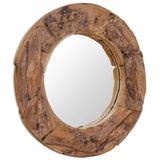 Vidaxl Decorative mirror around 80 cm teak wood