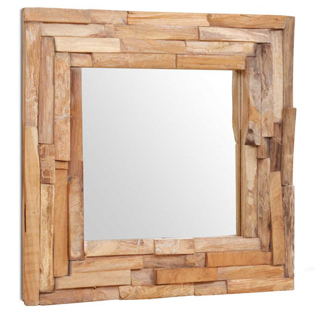 VIDAXL Dekorative Mirror Quadrat 60x60 cm Teakholzholz
