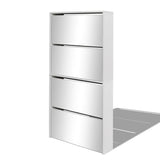 Armoire à chaussures Vidaxl avec 4 miroirs 63x17x134 cm blanc