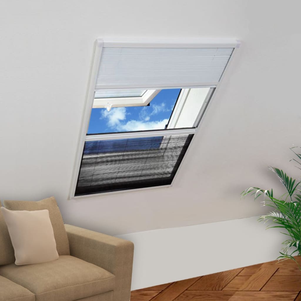 Vidaxl Raamhor Plissé mit Unterschlagung 80x100 cm Aluminium