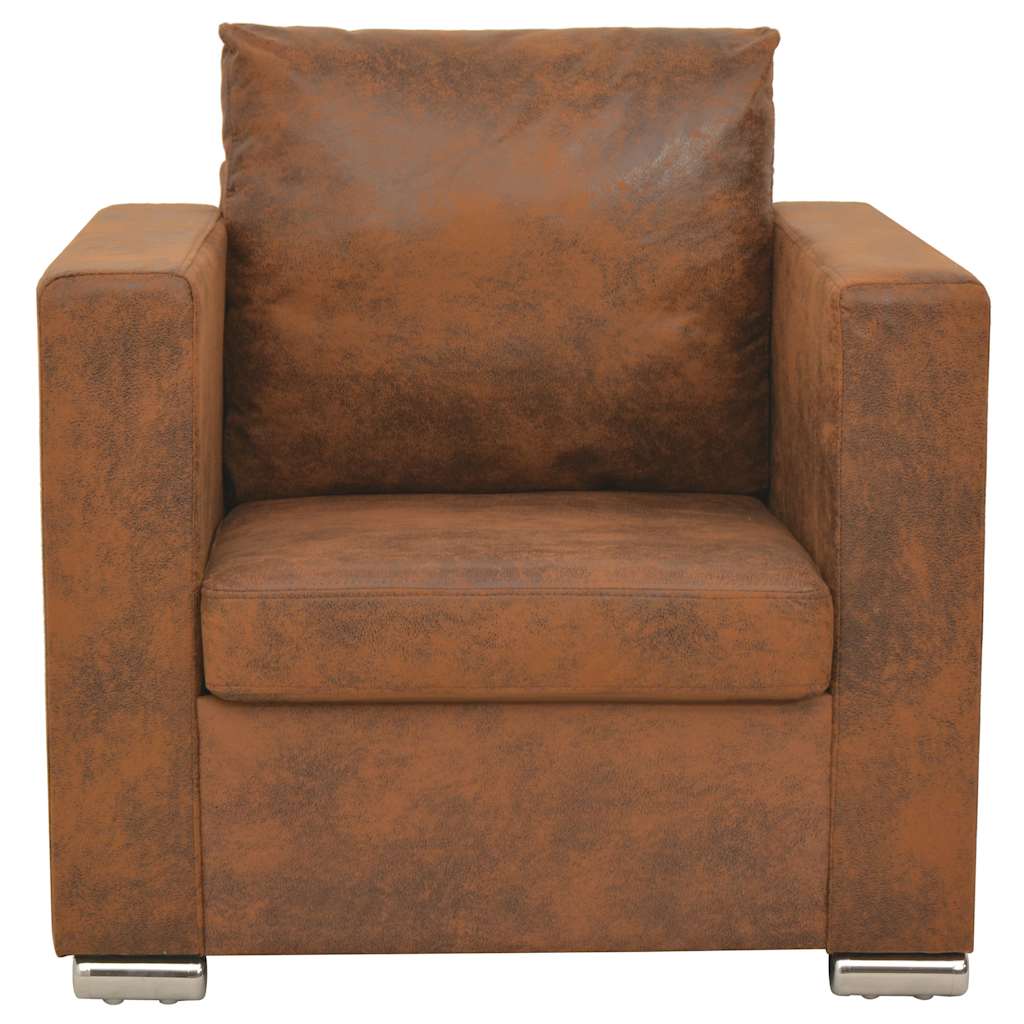 Vidaxl fauteuil bruin 82x73x82 cm imitatiesuède
