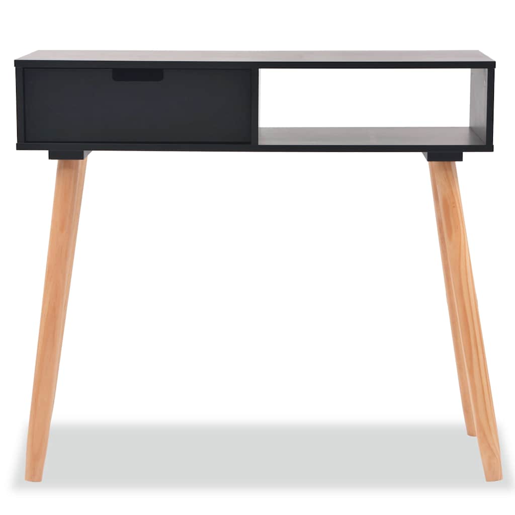 Vidaxl wandtafel 80x30x72 cm massief grenenhout zwart