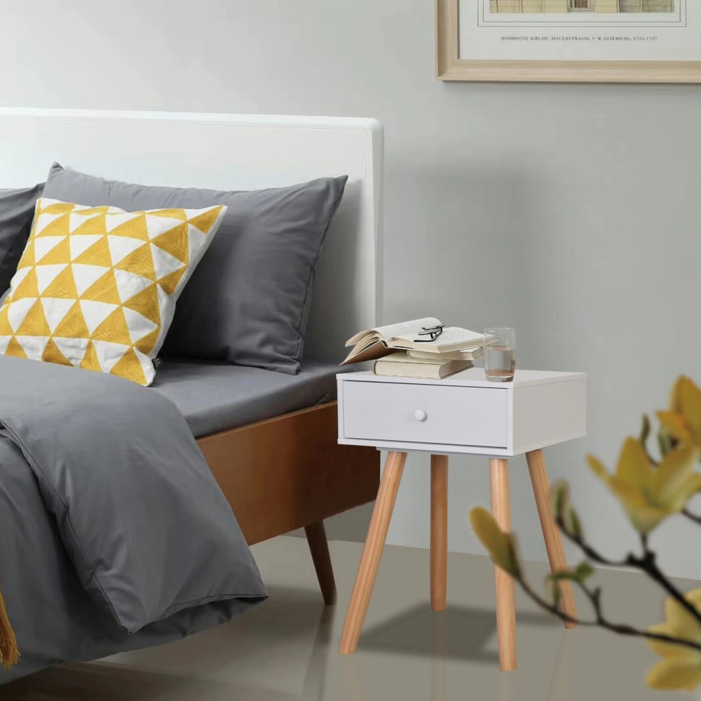Vidaxl nachtkastjes 2 st 40x30x61 cm massief grenenhout wit