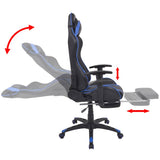 Vidaxl bureau- gamestoel verstelbaar met voetensteun blauw