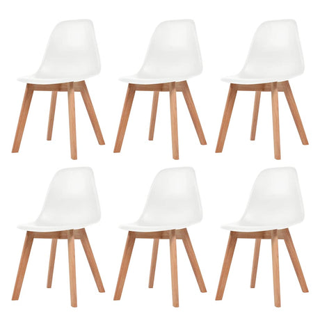 Vidaxl eetkamerstoelen 6 st kunststof wit