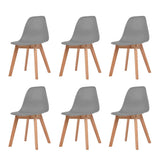 Vidaxl eetkamerstoelen 6 st kunststof grijs