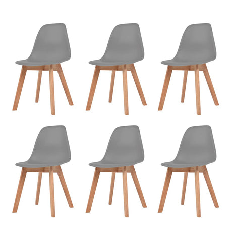 Vidaxl eetkamerstoelen 6 st kunststof grijs