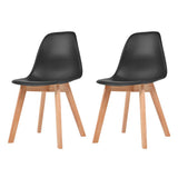 Vidaxl eetkamerstoelen 2 st kunststof zwart