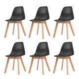Vidaxl eetkamerstoelen 6 st kunststof zwart