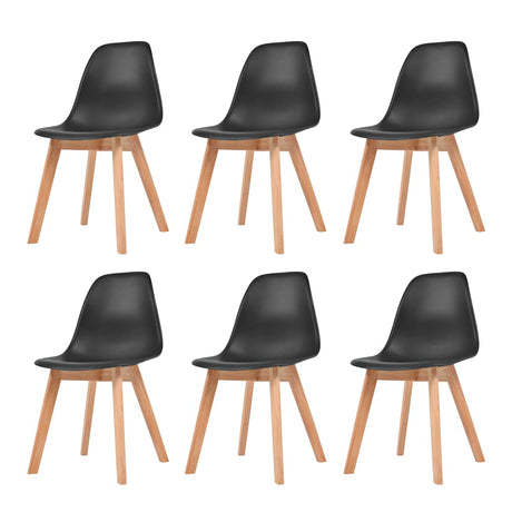 Vidaxl eetkamerstoelen 6 st kunststof zwart