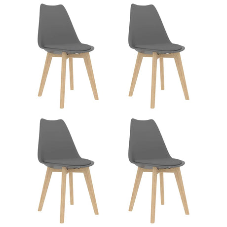 Vidaxl eetkamerstoelen 4 st kunststof grijs