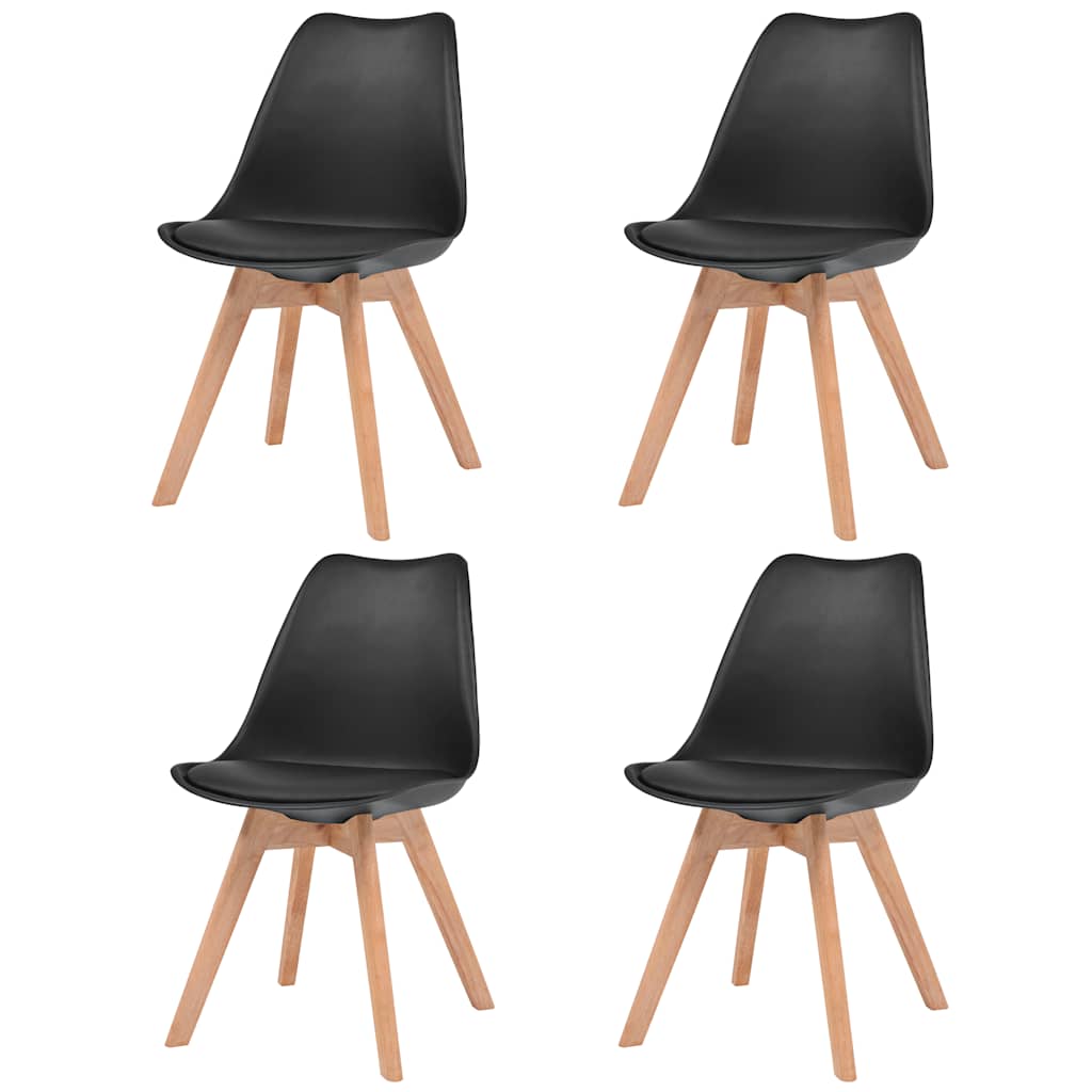 Vidaxl eetkamerstoelen 4 st kunststof zwart