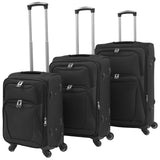 Vidaxl trolleyset noir 3 pièces