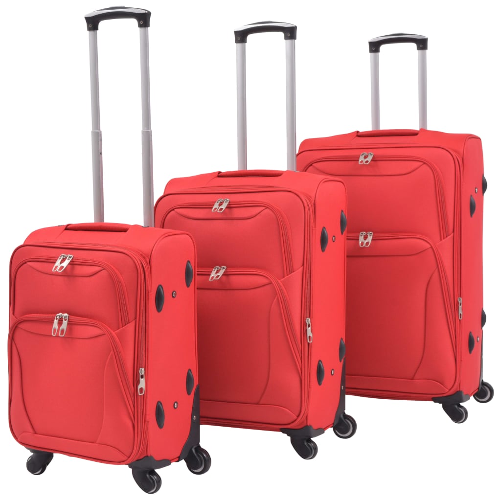 Vidaxl trolleyset rouge 3 pièces