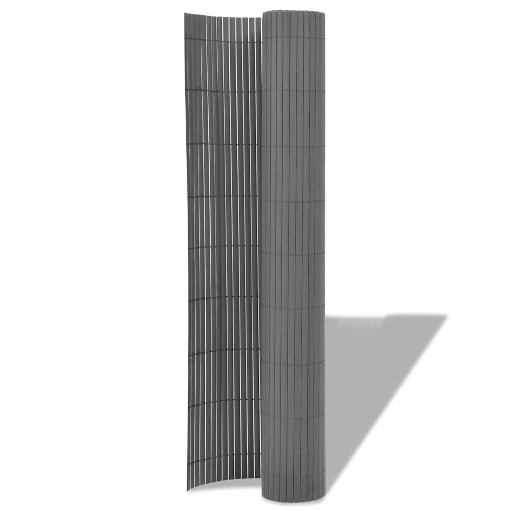 Vidaxl Gartenzäune doppelte 90 x 300 cm PVC Grau