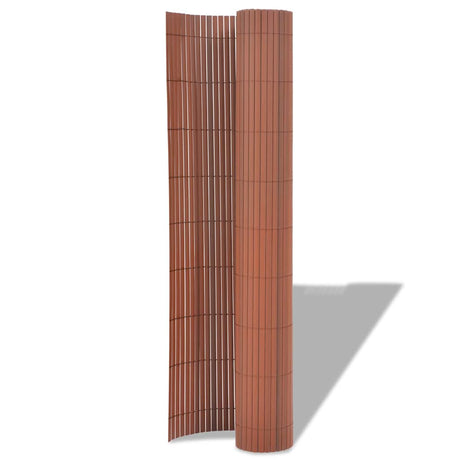 Vidaxl Gartenzäune doppelte 90 x 500 cm PVC Braun