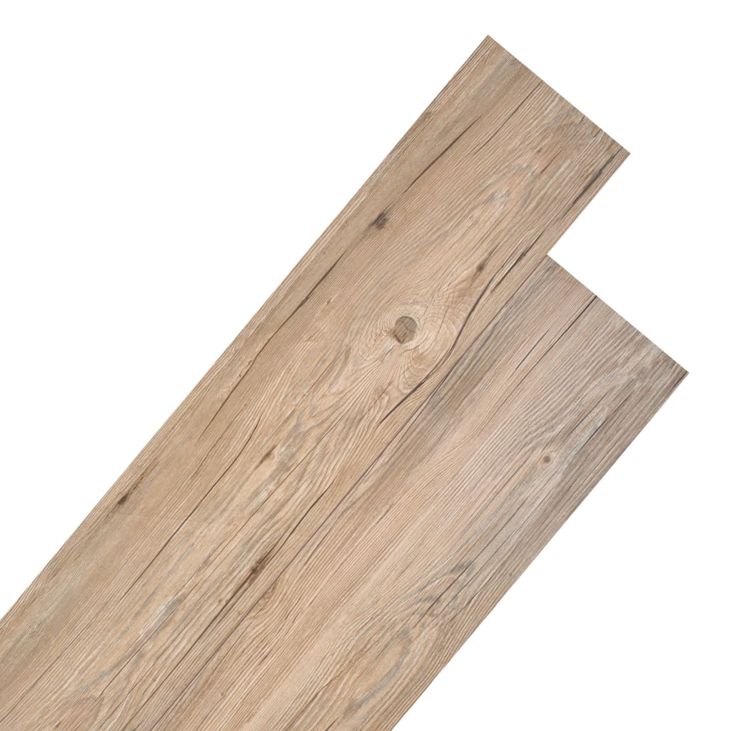 Tablas de piso Vidaxl no adhesivo 5.26 m² 2 mm PVC Oak Brown