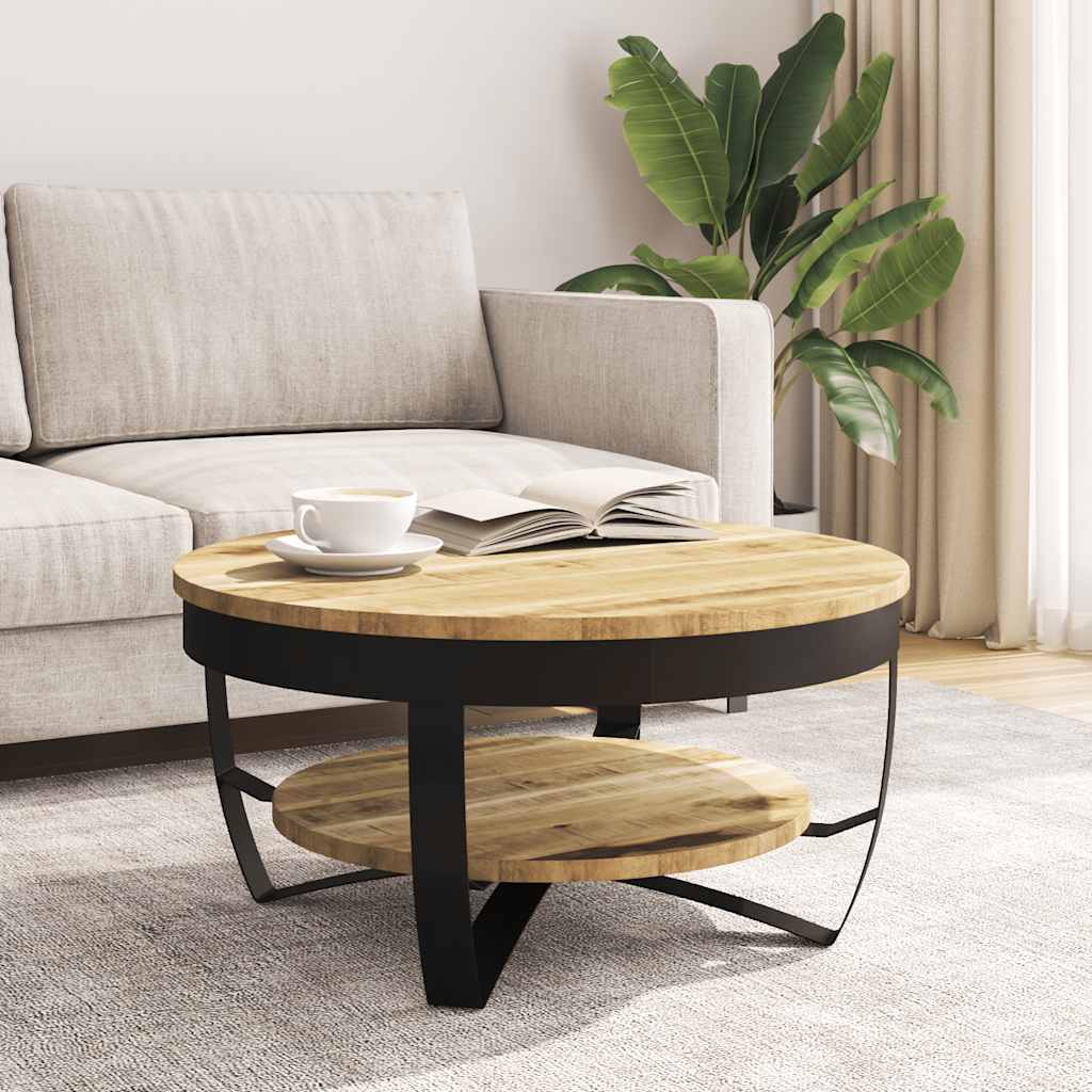 Vidaxl salontafel 65x32 cm massief ruw mangohout