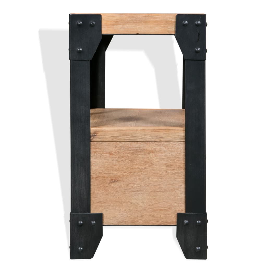Vidaxl nachtkastje 40x30x54 cm massief acaciahout staal