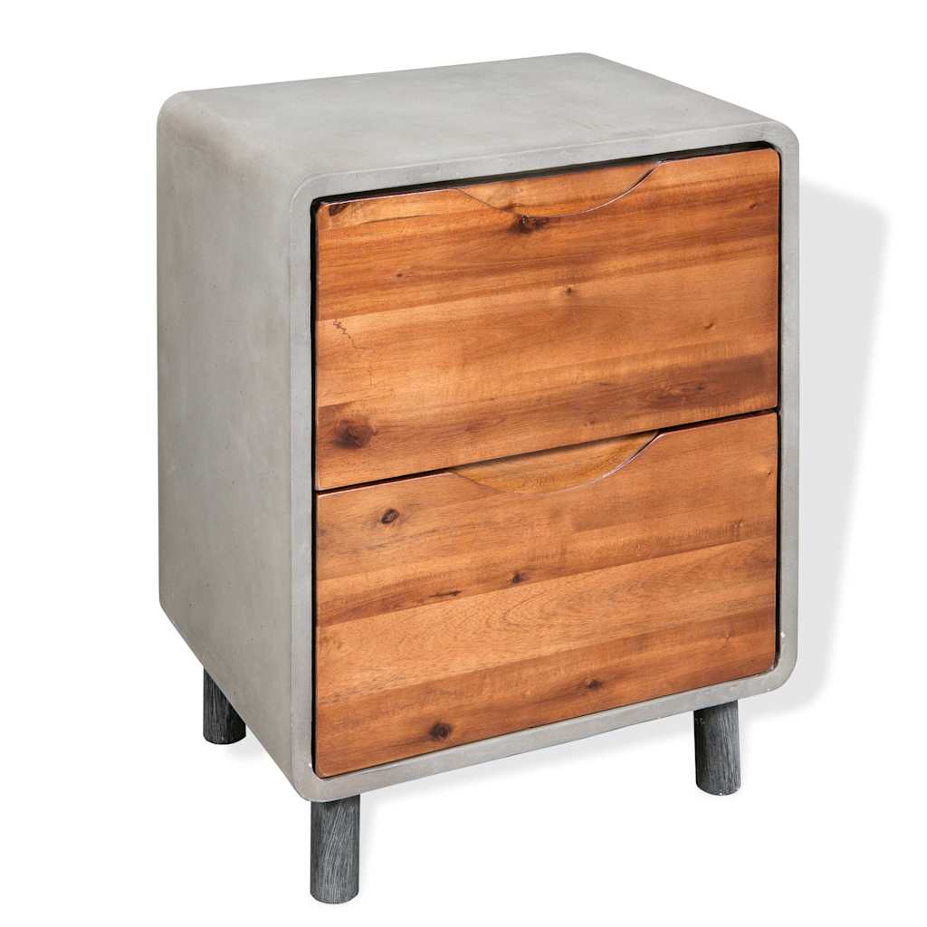 Vidaxl nachtkastje 40x30x50 cm beton en acaciahout