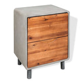 Vidaxl nachtkastje 40x30x50 cm beton en acaciahout