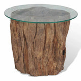 Vidaxl salontafel 50x40 cm teakhout en glas
