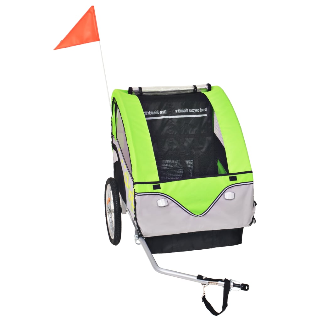 Vidaxl -Fahrradanhänger 30 kg grau und grün