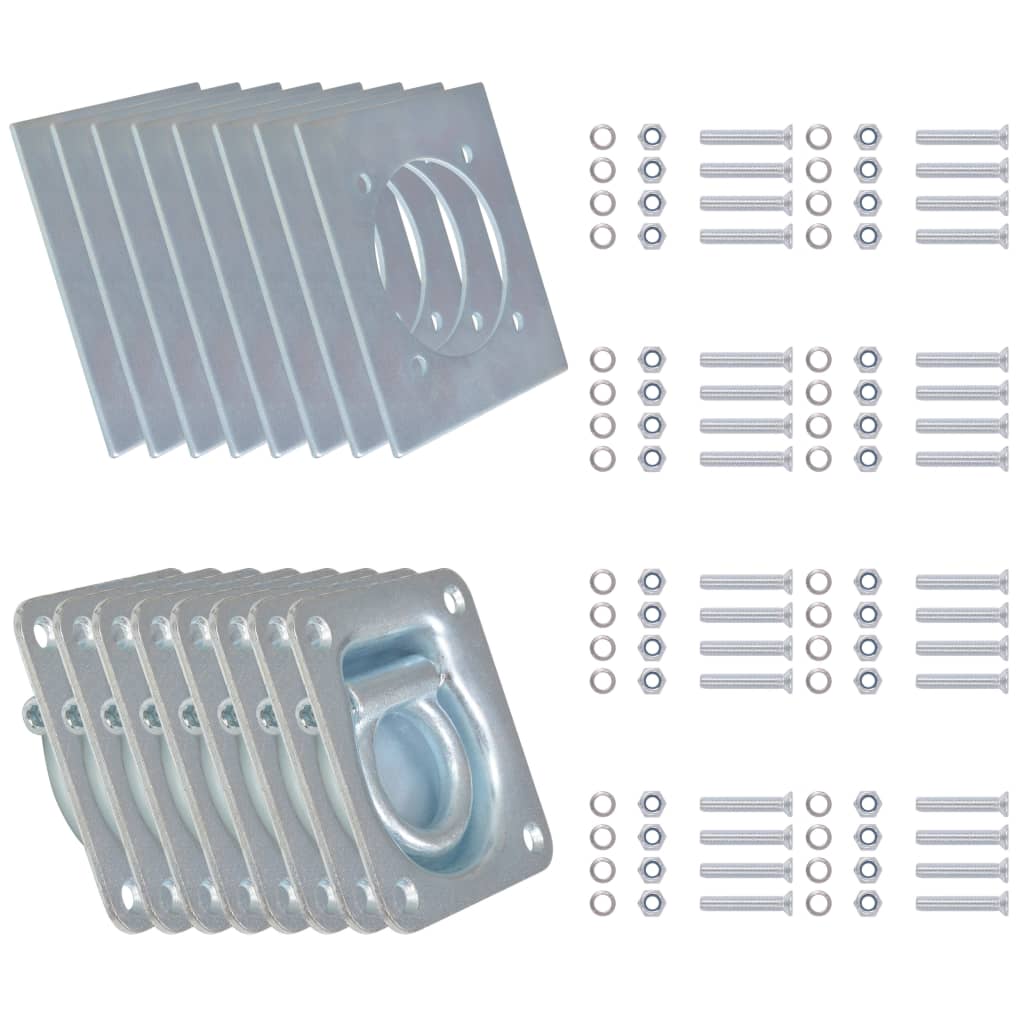 Vidaxl Montageringe für Anhänger 2000 kg verzinkter Stahl 8 Stcs