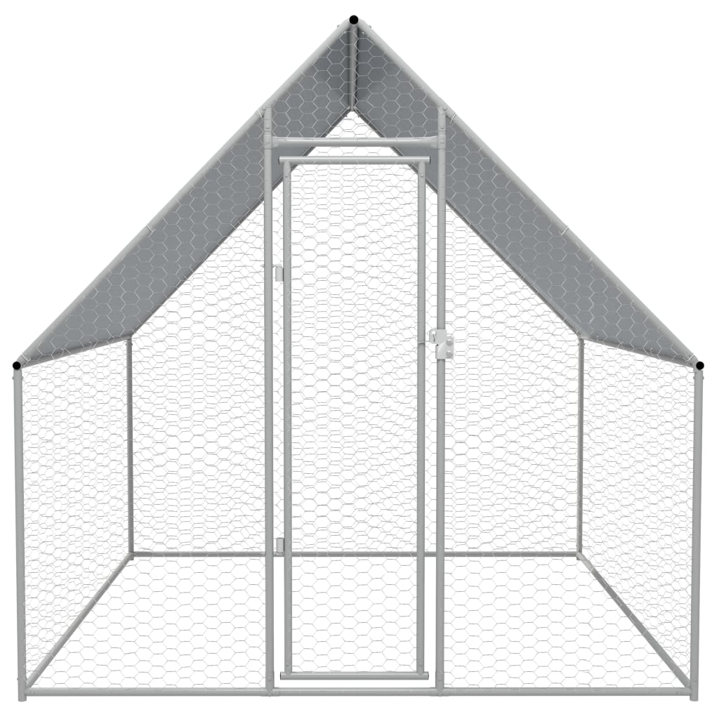 VidaXL Buitenhok for chickens 2x2x1.92 m galvanized steel