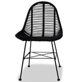Vidaxl eetkamerstoelen 2 st natuurlijk rattan zwart