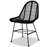 Vidaxl eetkamerstoelen 4 st natuurlijk rattan zwart
