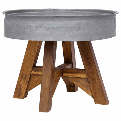 Vidaxl salontafel 60x45 cm gemengd gerecycled hout zilver