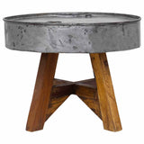 Vidaxl salontafel 60x45 cm gemengd gerecycled hout zilver