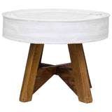 Vidaxl salontafel 60x45 cm massief gerecycled hout wit