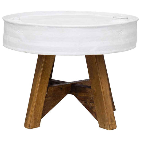 Vidaxl salontafel 60x45 cm massief gerecycled hout wit